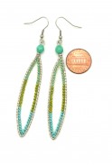 Long Almond Bead Earrings